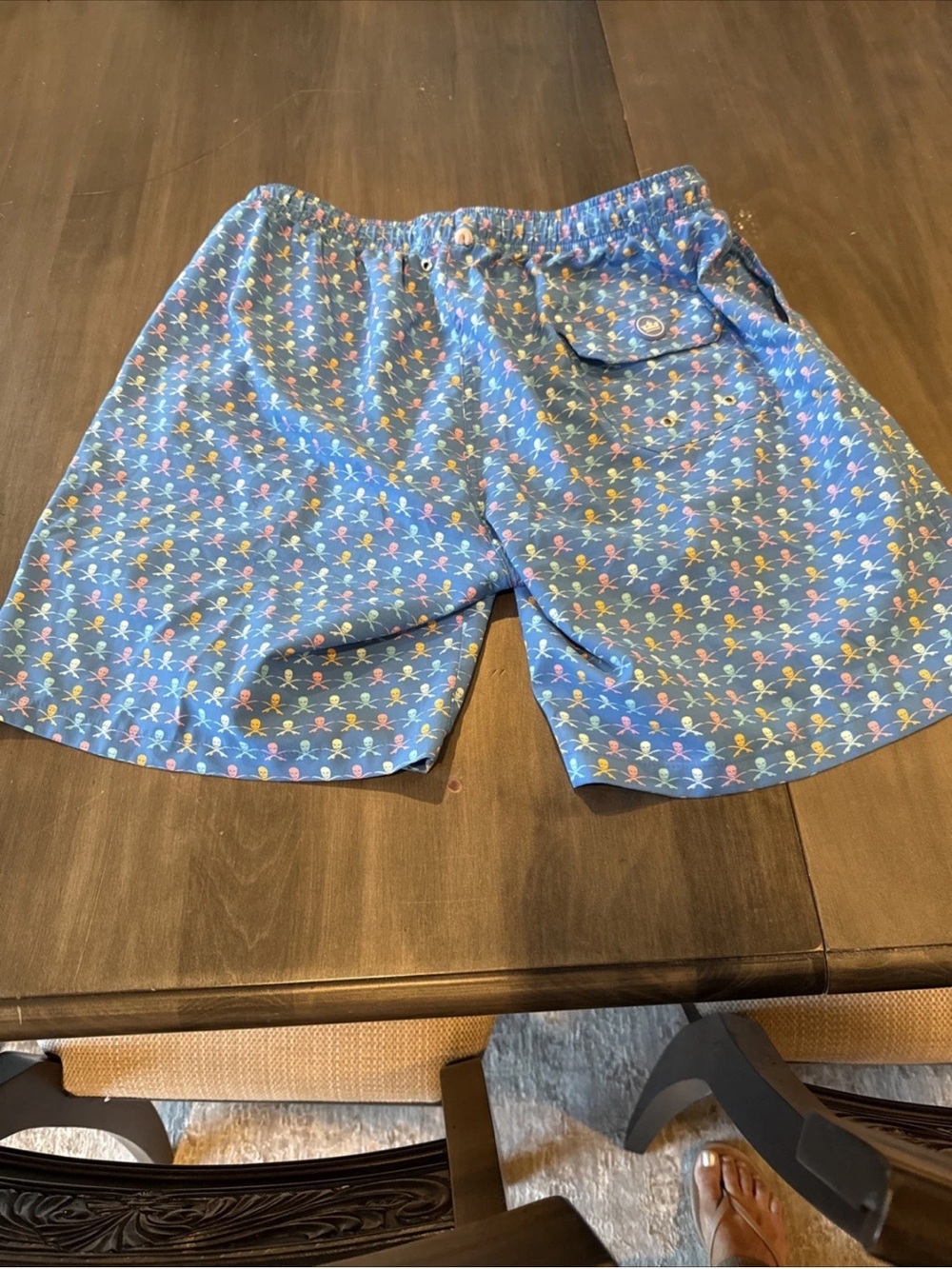 Peter Millar Blue Multicolor Patterned Swim Shorts